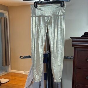Athleta Shimmering Silver Leggings